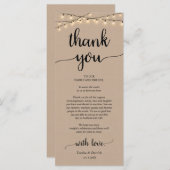 Rustige plaats instelling binnenpartij bedankt kaa programmakaart (Voorkant / Achterkant)