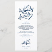 Rustige plaats instelling binnenpartij bedankt kaa programmakaart (Voorkant)