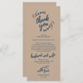 Rustige plaats instelling binnenpartij bedankt kaa programmakaart (Voorkant / Achterkant)