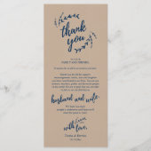 Rustige plaats instelling binnenpartij bedankt kaa programmakaart (Voorkant)