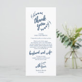 Rustige plaats instelling binnenpartij bedankt kaa programmakaart (Staand voorkant)