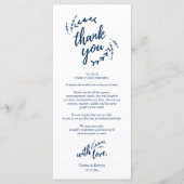 Rustige plaats instelling binnenpartij bedankt kaa programmakaart (Voorkant)