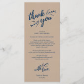 Rustige plaats instelling binnenpartij bedankt kaa programmakaart (Voorkant)