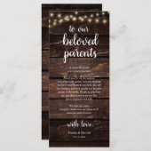 Rustige plaats instelling binnenpartij bedankt kaa programmakaart (Voorkant / Achterkant)