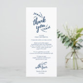 Rustige plaats instelling binnenpartij bedankt kaa programmakaart (Staand voorkant)