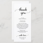 Rustige plaats instelling binnenpartij bedankt kaa programmakaart (Voorkant / Achterkant)