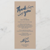 Rustige plaats instelling binnenpartij bedankt kaa programmakaart (Voorkant)