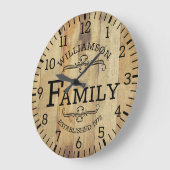 Rustige Plank Jubileum Familienaam Aangepast Grote Klok (Hoek)