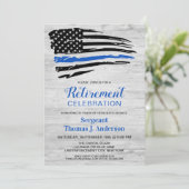 Rustige politieagent Thin Blue Line Retirement Kaart (Staand voorkant)