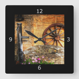 Rustige pomp, Nou en en Cartwheel scène Vierkante Klok