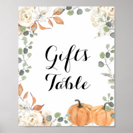 Rustige pompoen — Gifts Table Sign Poster