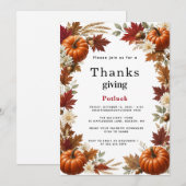 Rustige Pompoen Herfst Thanksgiving Potluck Kaart (Voorkant / Achterkant)