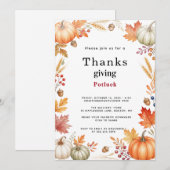 Rustige Pompoen Herfst Thanksgiving Potluck Kaart (Voorkant / Achterkant)