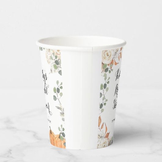 Rustige pompoen Herfst uit liefde voor Boho Floral Papieren Bekers (Rechts)