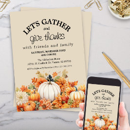 Rustige Pompoen Laten we Friendsgiving Verzameling Kaart
