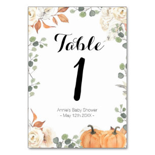 Rustige pompoen Modern Table Number Kaart