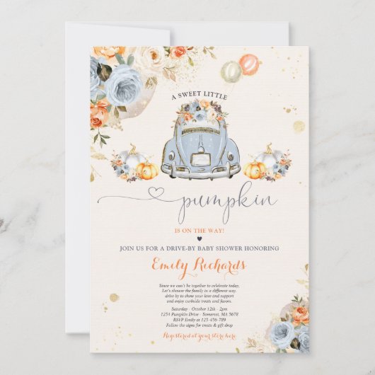 Rustige pompoen op Baby shower Kaart (Voorkant)