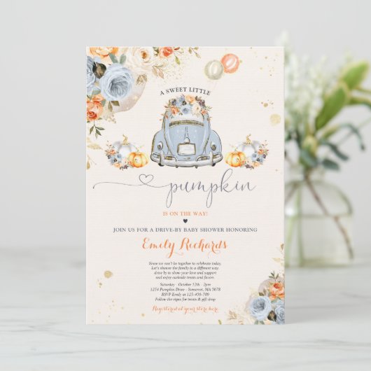 Rustige pompoen op Baby shower Kaart (Staand voorkant)