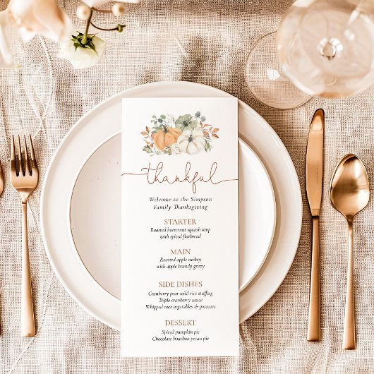 Rustige Pompoen Thanksgiving Menu