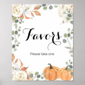 Rustige pompoen Waterverf Favor Sign Poster (Voorkant)
