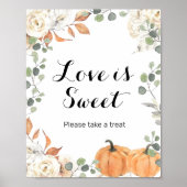 Rustige pompoen Waterverf Love is Sweet Sign Poster (Voorkant)