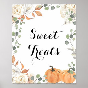 Rustige pompoen waterverf Sweet Tres-teken Poster