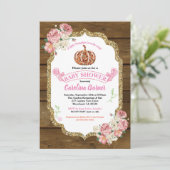 Rustige pompoenbaby meisje douchegelhout kaart (Staand voorkant)