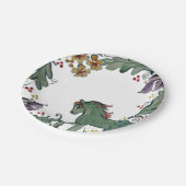 Rustige Pony Paarden Blauwgroen kleurrijk vuurvast Papieren Bordje (Gekanteld)