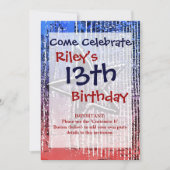 Rustige Pop Rood en blauw Kaart (Voorkant)