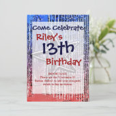 Rustige Pop Rood en blauw Kaart (Staand voorkant)