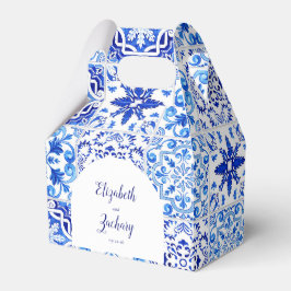 Rustige Portugese Tegels Blue White Arch Wedding Bedankdoosjes