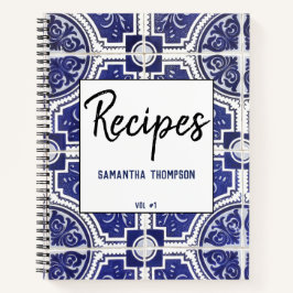 Rustige  Portugese Tegels patroonrecepten Notitieboek