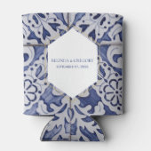 Rustige Portugese Tegels Wedding Favor Blikjeskoeler (Achterkant)