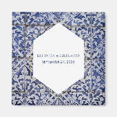 Rustige Portugese Tegels Wedding Favor Magneet (Voorkant)