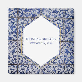 Rustige Portugese Tegels Wedding Favor Magneet