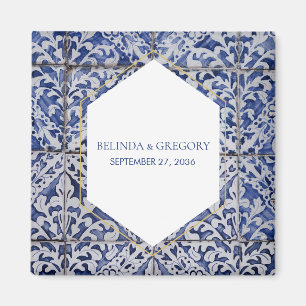 Rustige Portugese Tegels Wedding Favor Magneet