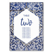 Rustige Portugese Tegels Wedding Guest Names Kaart (Achterkant)