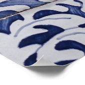 Rustige Portugese Tegels Wedding Seating Chart Poster (Hoek)