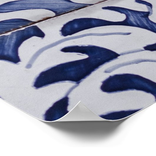 Rustige Portugese Tegels Wedding Seating Chart Poster (Hoek)