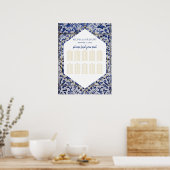 Rustige Portugese Tegels Wedding Seating Chart Poster (Keuken)
