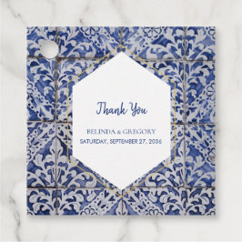 Rustige Portugese tiles Wedding Gift Favor Tags Bedankjes Labels