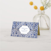 Rustige Portugese Tiles Wedding Place Card Plaatskaartje (Achterkant)