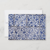 Rustige Portugese Tiles Wedding RSVP-kaarten RSVP Kaartje (Achterkant)