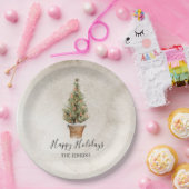 Rustige Prettige feestdagen kerstboom Papieren Bordje (Feest)