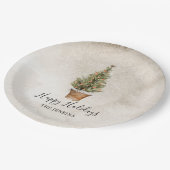 Rustige Prettige feestdagen kerstboom Papieren Bordje (Gekanteld)