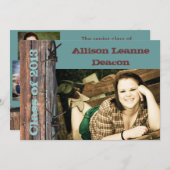 Rustige prikkeldraad afstuderen aankondiging (Voorkant / Achterkant)