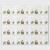 Rustige primitieve kerstman in het land cadeaupapier (Vlak)