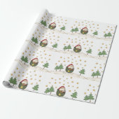 Rustige primitieve kerstman in het land cadeaupapier (Uitgerold)