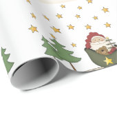 Rustige primitieve kerstman in het land cadeaupapier (Rol Hoek)