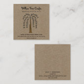 Rustige primitieve landenKraft Willow-boom Vierkante Visitekaartje (Voorkant / Achterkant)